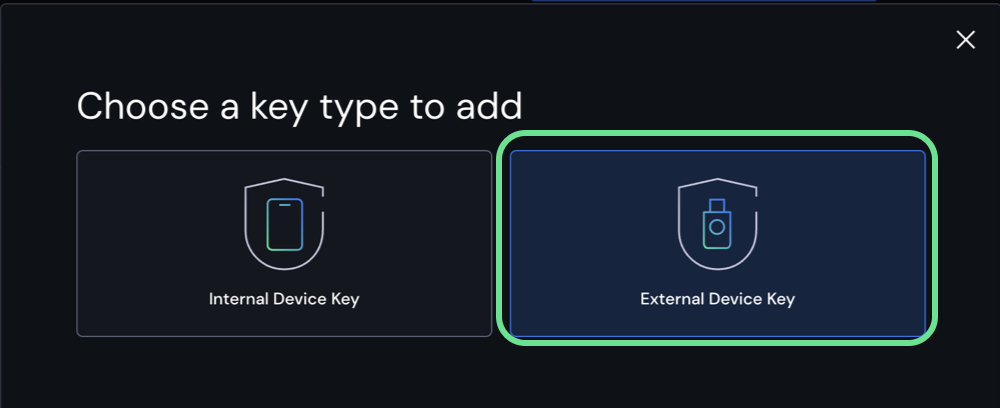 External device key highlighted