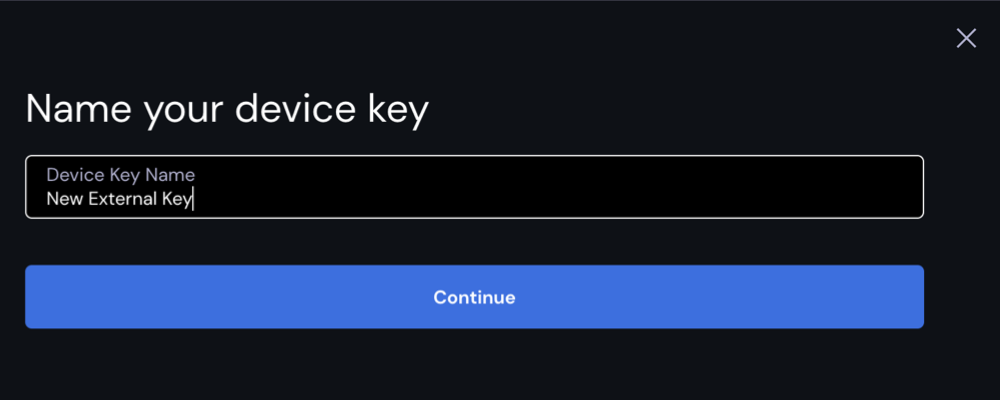 Name your external device key
