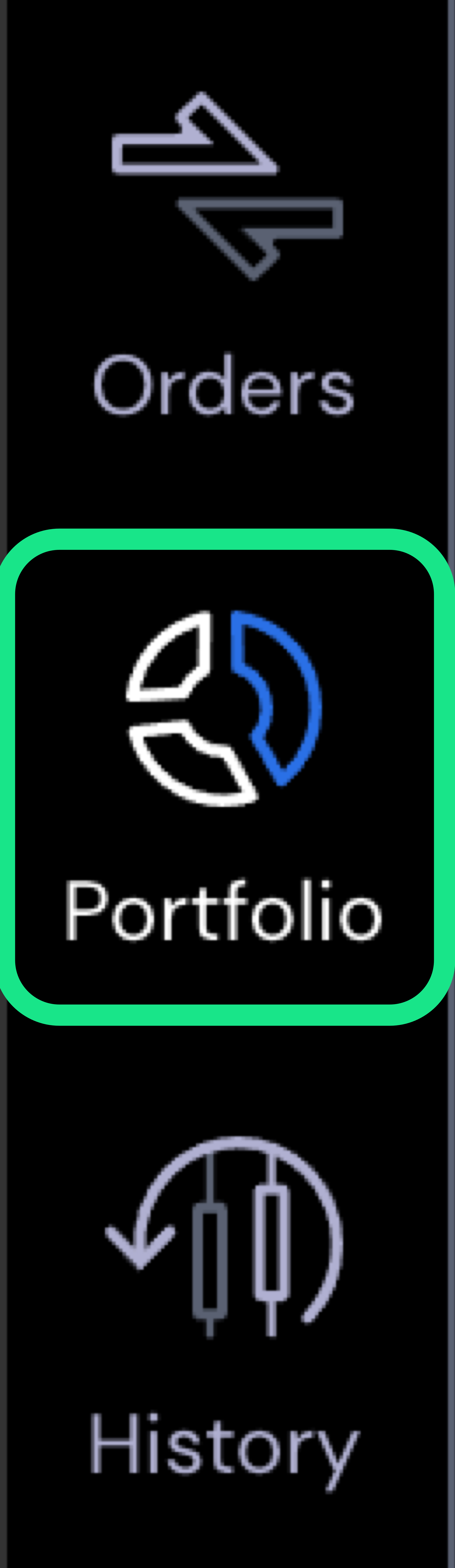 Portfolio icon on left-hand navigation